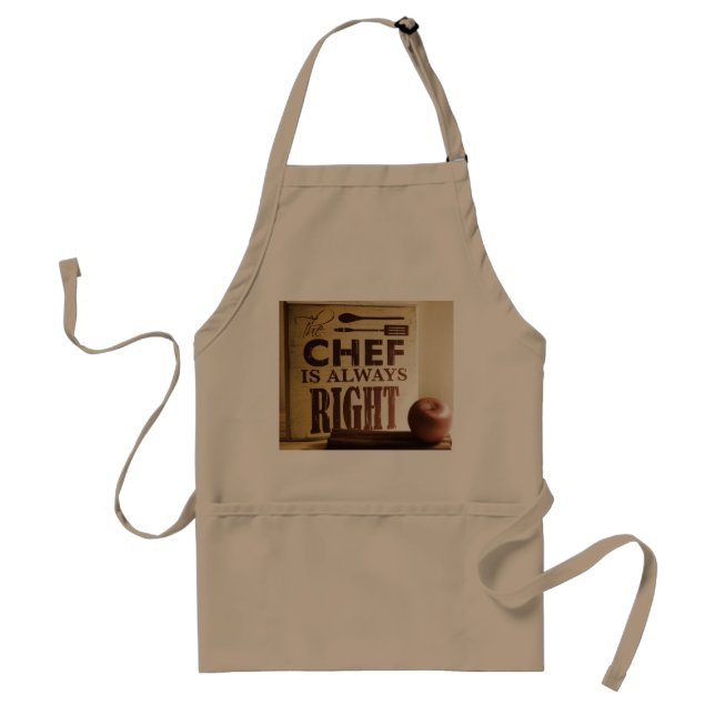 Delantal El cocinero tiene razón con canela y Apple (Frente)