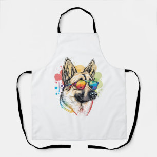 Delantal El colorido Pastor Alemán Pop Art Dad Mom Dog Love