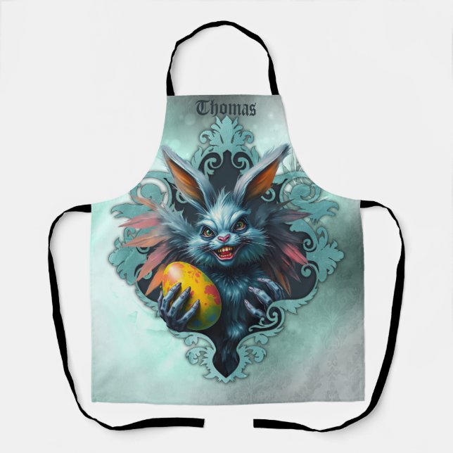 Delantal El conejo espeluznante de Pascua (Anverso)