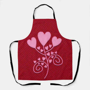 Delantal El Corazón Rojo Y Rojo De Todo El Mundo Cocina Apr