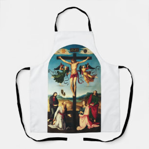 Delantal El Cristo crucificado con la Virgen María