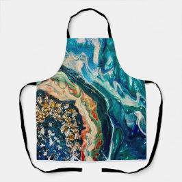 Delantal El cuadro abstracto del hielo y el pescado