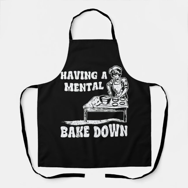 Delantal El Desmoronamiento De Bake Mental Baker Funny Ba (Anverso)