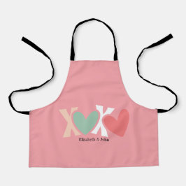 Delantal El día de San Valentín colorido "XOXO"