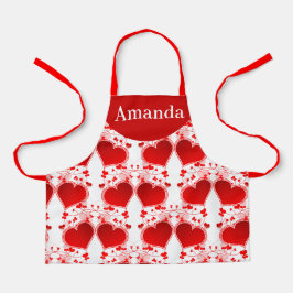 Delantal El día de San Valentín personalizado del patrón de