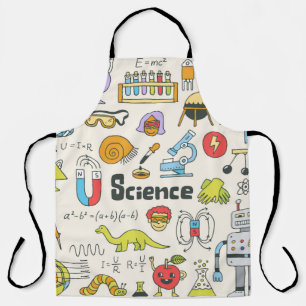 Delantal El doodle de ciencias escolares 1. Ail vintage dib