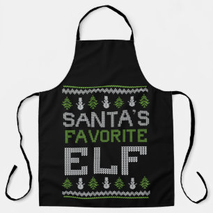 Delantal El elfo favorito de Santa - Navidades suéteres feo