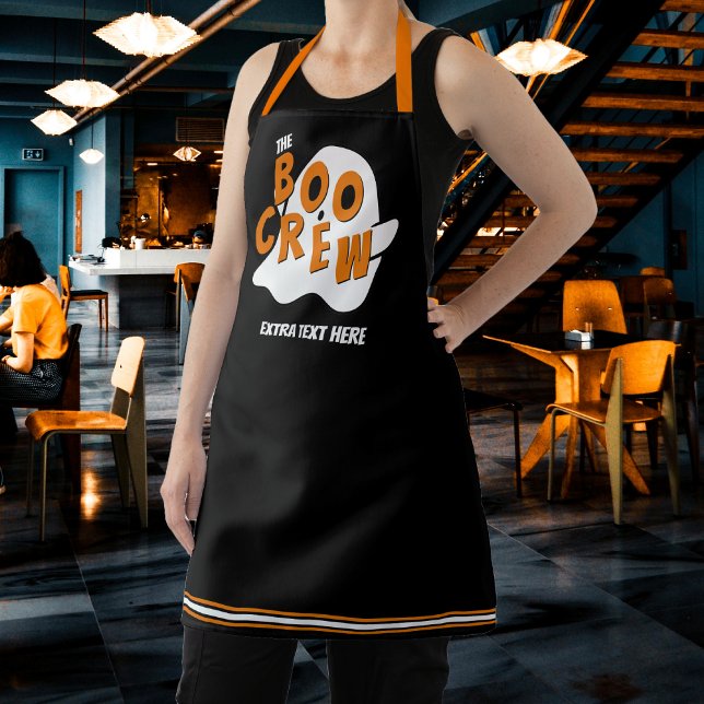 Delantal El equipo de Boo Crew Ghost Family Staff Halloween (The Boo Crew Ghost Family Staff Halloween Black Apron
)