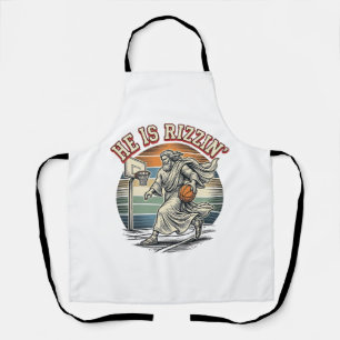 Delantal Él Es Rizzin Camiseta Religiosa de Baloncesto Vint