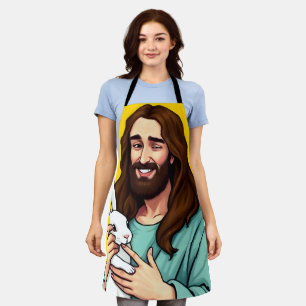 Delantal Él es Rizzin Funny Día de Pascua Cristiana Jesús