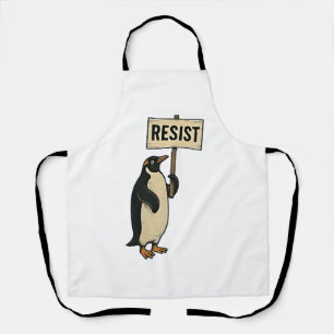 Delantal El extraño pingüino resiste la protesta contra los