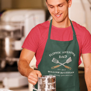 Delantal El Fabuloso Padre BBQ Grill Chef Personalizado Cua
