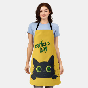 Delantal El gato del día de San Patricio es gracioso