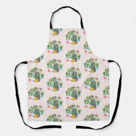 Delantal El gato entre plantas es gracioso