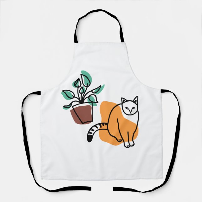 Delantal El gato y la planta (Anverso)