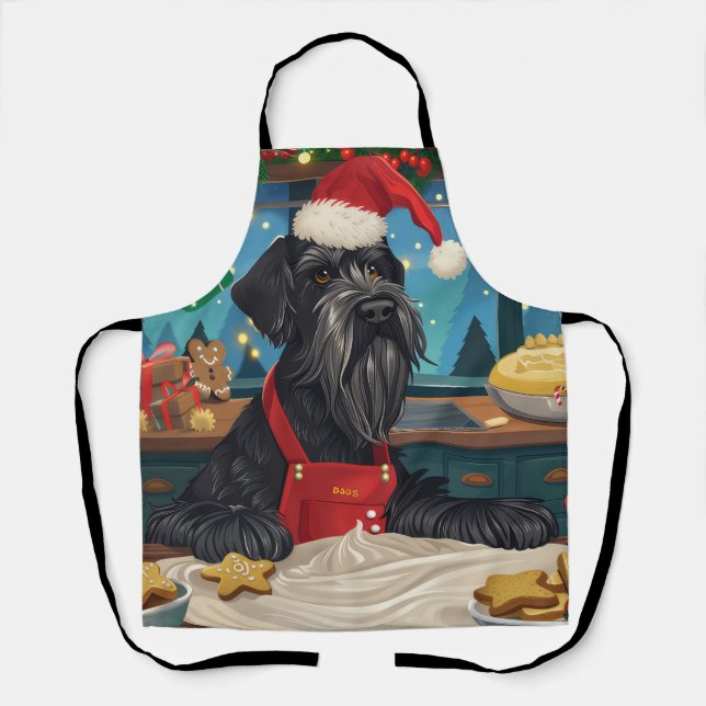 Delantal El gigante Schnauzer Holiday Baking: Navidades fes (Anverso)