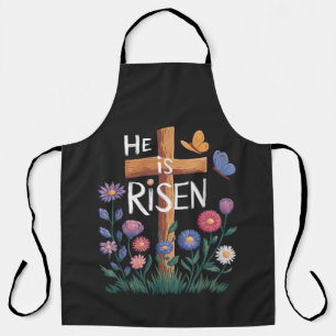 Delantal Él ha resucitado Jesús Floral Pascua Cristiana