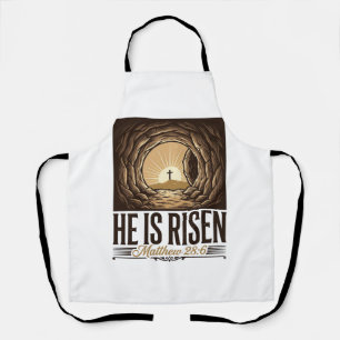 Delantal Él ha resucitado Tumba de Pascua Cruz Camiseta cri
