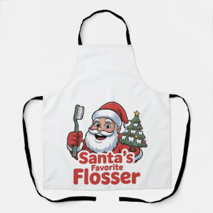 Delantal El hilo dental favorito de Santa Navidad Dentista
