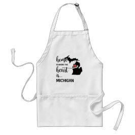Delantal El hogar de Michigan es donde está el corazón