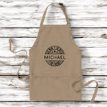 Delantal El hombre el mito el nombre personalizado de la le<br><div class="desc">¡Cocina una tormenta con el delantal adulto del personalizado 'El hombre, el mito, la leyenda'! Personalízalo con su nombre para un regalo único que añade un toque de humor a sus aventuras en la cocina. Este delantal, hecho con un tejido duradero y de alta calidad, ofrece estilo y practicidad a...</div>