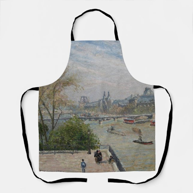 Delantal El Louvre, la primavera de Camille Pissarro (Anverso)