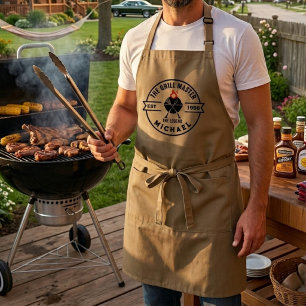 Delantal El Maestro de la Parrilla Año de Fundación Nombre