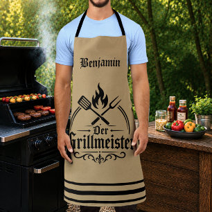 Delantal El maestro de la parrilla Der Grillmeister BBQ Gri