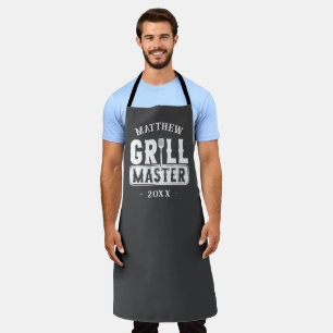 Delantal El maestro de parrilladas de barbacoa personalizad