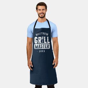 Delantal El maestro de parrilladas de barbacoa personalizad