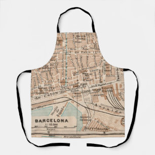 Delantal El mapa antiguo de Barcelona 