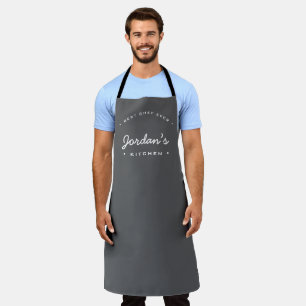 Delantal El mejor chef de color blanco gris Personalizado t