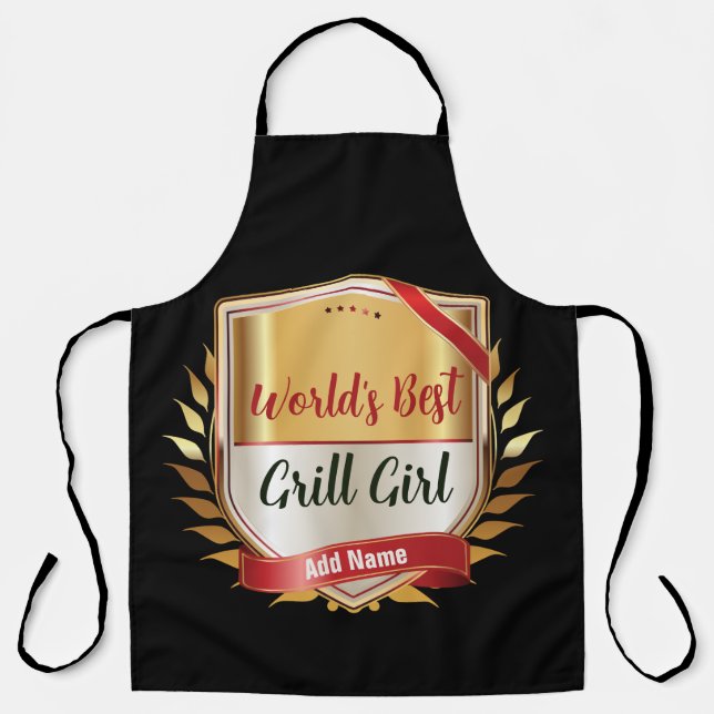 Delantal El mejor Chica asador del mundo, Apron (Anverso)