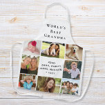Delantal El mejor Collage de fotos de la abuela del mundo<br><div class="desc">Un buen regalo de mantenimiento para la mejor abuela del mundo. Personalice este álbum de fotos de la familia con ocho fotos de sus nietos, hijos, otros miembros de la familia, mascotas, etc. Personalizar "La mejor abuela del mundo" y si se llama "Abuela", "Nana", "Mommon", etc., y agrega los nombres...</div>