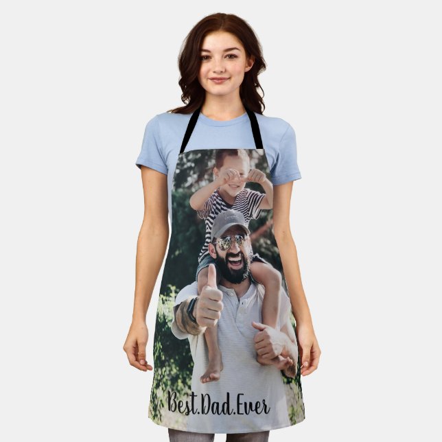 Delantal El mejor Collage de fotos moderno de papá (Gastado)