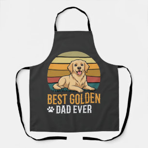 Delantal El mejor papá de Golden Retriever Retro Perro