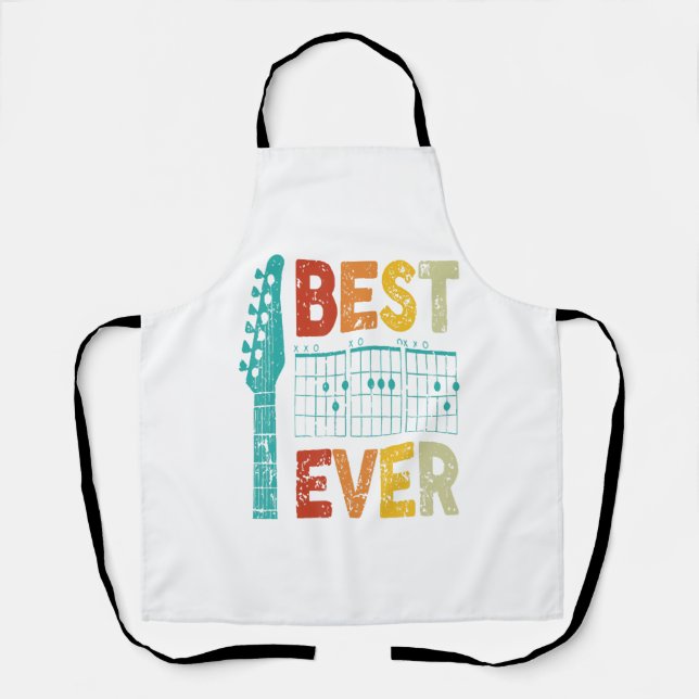 Delantal El mejor papá de guitarra nunca acorde mejor camis (Anverso)