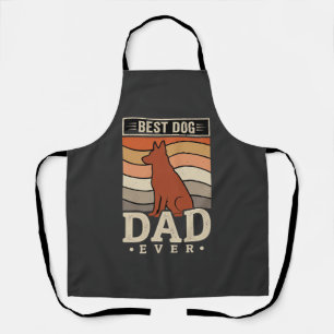 Delantal El Mejor Papá de Perro Retro Silueta