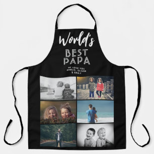 Delantal El mejor papá del mundo Collage personalizado de 6