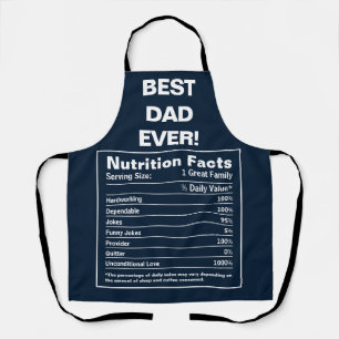 Delantal El mejor papá es cómico, los hechos de nutrición e