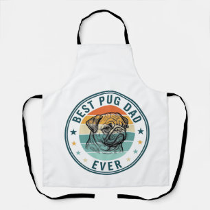 Delantal El Mejor Papá Pug de Todos los Tiempos Camiseta de