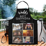 Delantal El mejor Personalizado del mundo 6 Collage de foto<br><div class="desc">6 Collage de fotos Apron,  el mejor Personalizado del mundo. 6 fotos y el mejor abuelo del mundo en tipografía blanca moderna sobre un fondo negro. Personaliza el delantal con tus fotos. Un gran regalo y un dulce sabor para un abuelo por el Día del Padre,  cumpleaños o Navidades.</div>