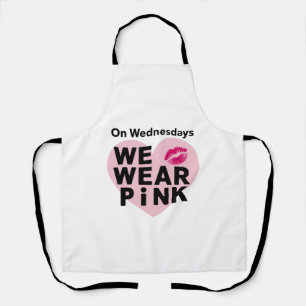 Delantal El miércoles nos ponemos rosa divertido día de San