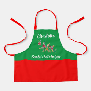 Delantal El nombre del niño Santa de Santa con mamá Apron