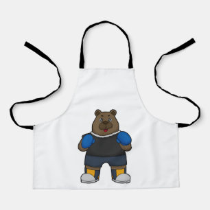 Delantal El oso como boxeador con guantes de boxeo