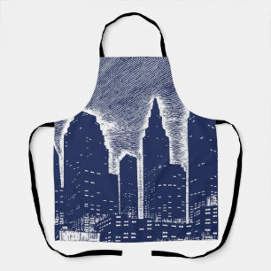 Delantal El paisaje urbano de Big City Night Lights