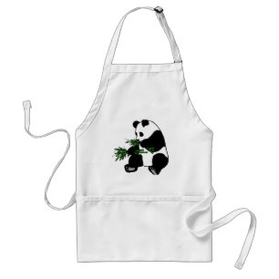 Delantal El panda gigante come bambú