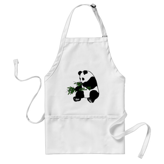 Delantal El panda gigante come bambú (Frente)