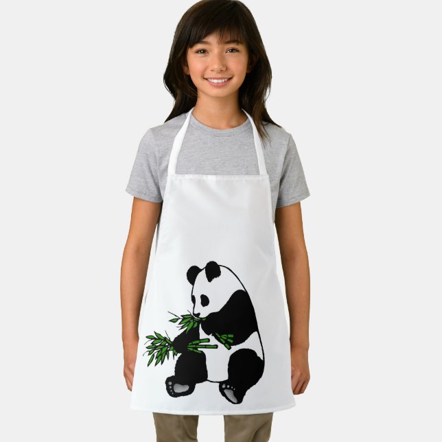 Delantal El panda gigante come bambú (in situ)