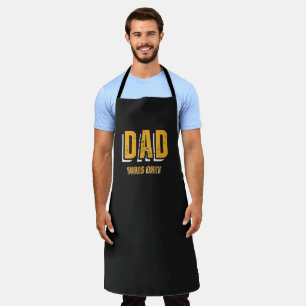 Delantal El papá amarillo blanco sólo vibra el Apron